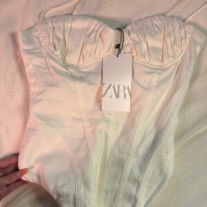 Zara White Bodysuit Small